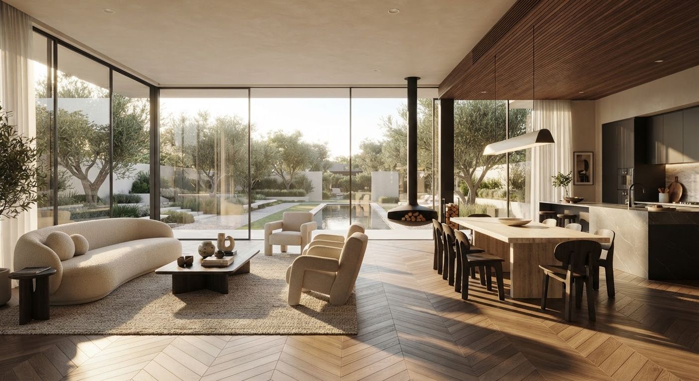 An open living area in 3D